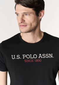 T-shirt a maniche corte in cotone con scritta frontale