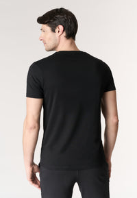T-shirt a maniche corte in cotone con scritta frontale