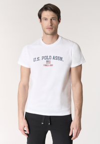 T-shirt girocollo in cotone con stampa frontale U.S. POLO ASSN.