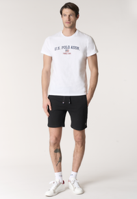 T-shirt girocollo in cotone con stampa frontale U.S. POLO ASSN.