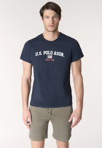 T-shirt girocollo in cotone con stampa frontale U.S. POLO ASSN.