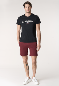 T-shirt girocollo in cotone con stampa frontale U.S. POLO ASSN.