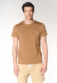 T-shirt uomo in cotone basic jersey con taschino e logo ricamato