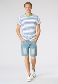 Pantalone corto in denim da uomo modello cinque tasche