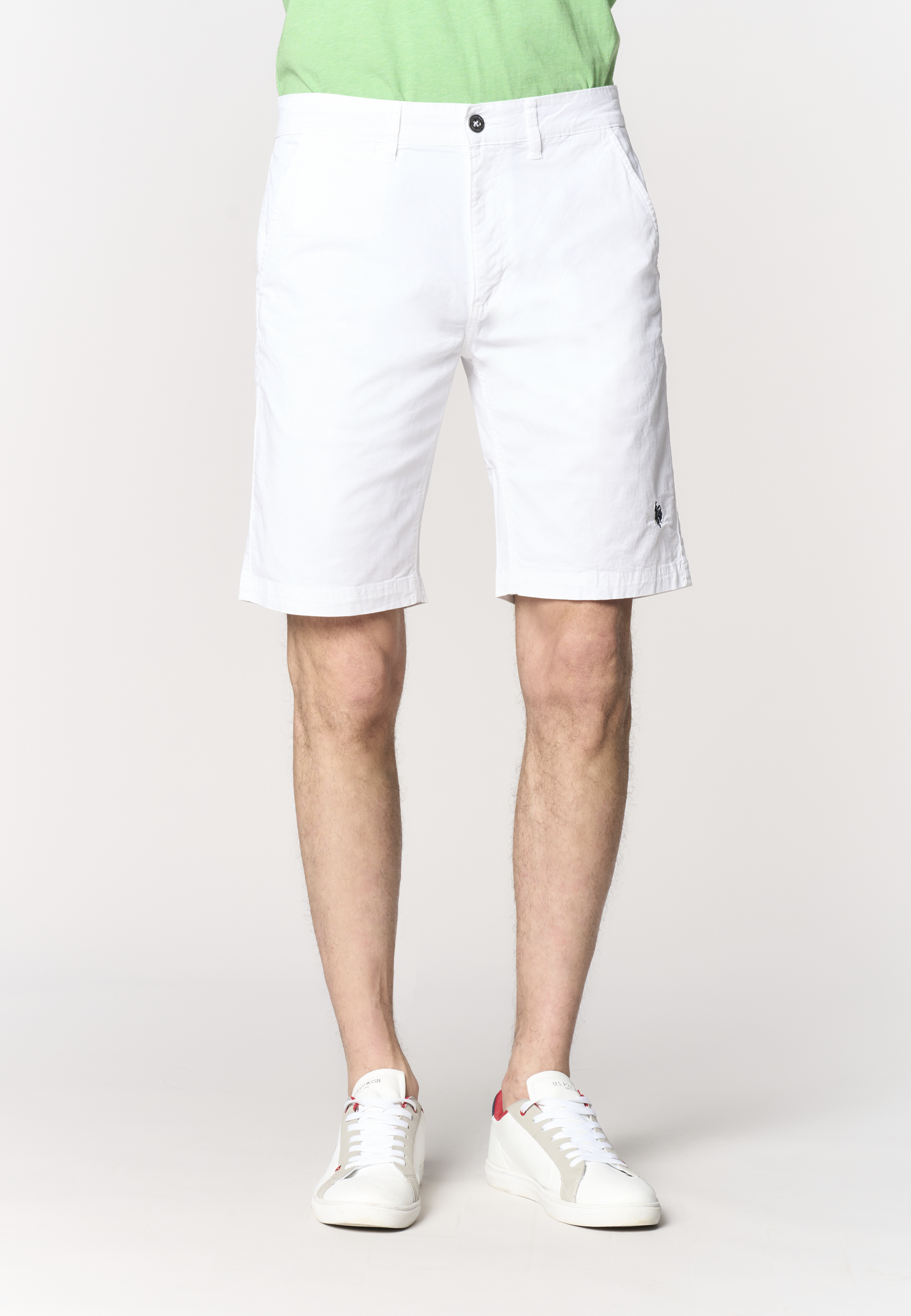 Pantalone corto chino da uomo in cotone stretch