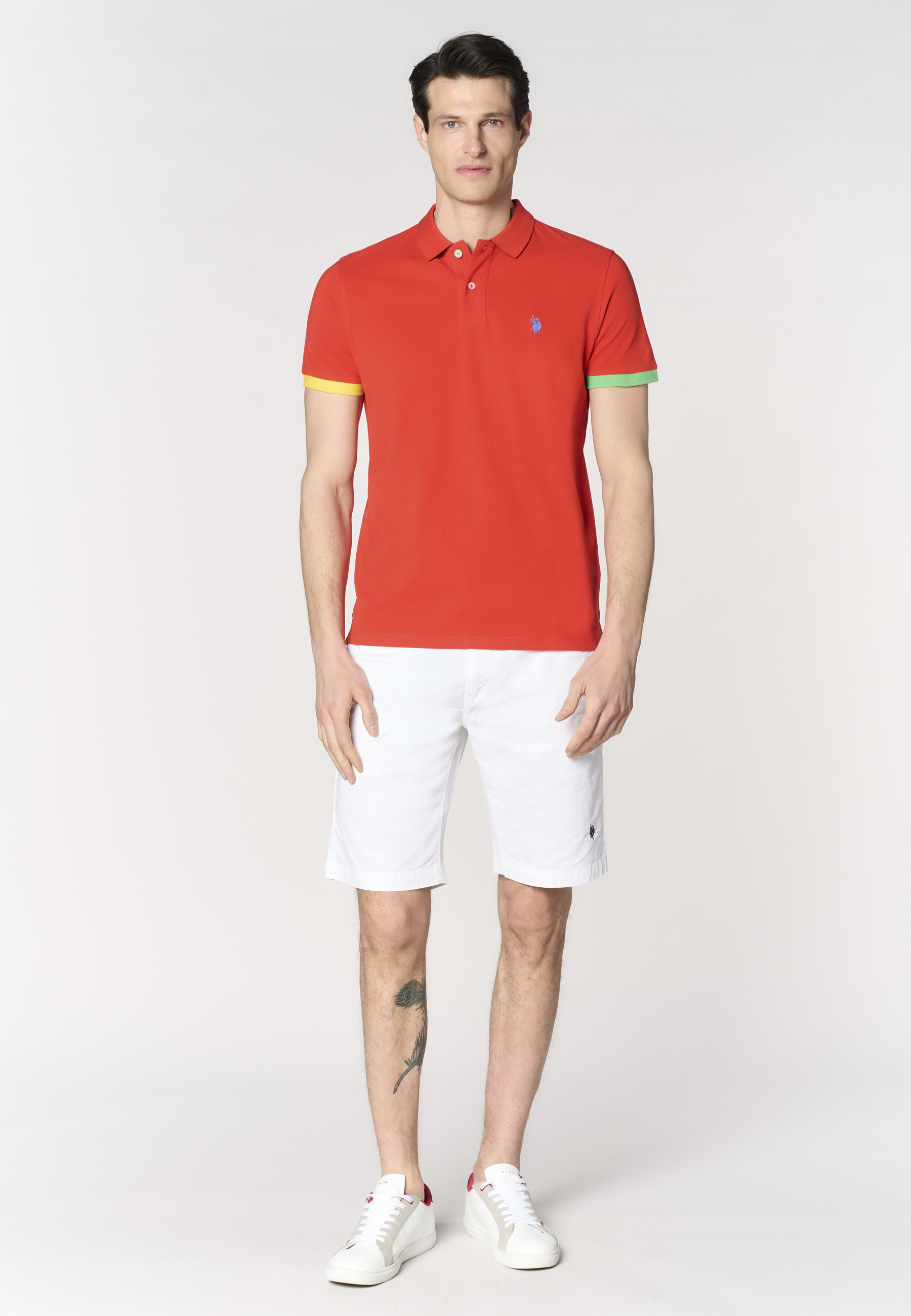 Pantalone corto chino da uomo in cotone stretch