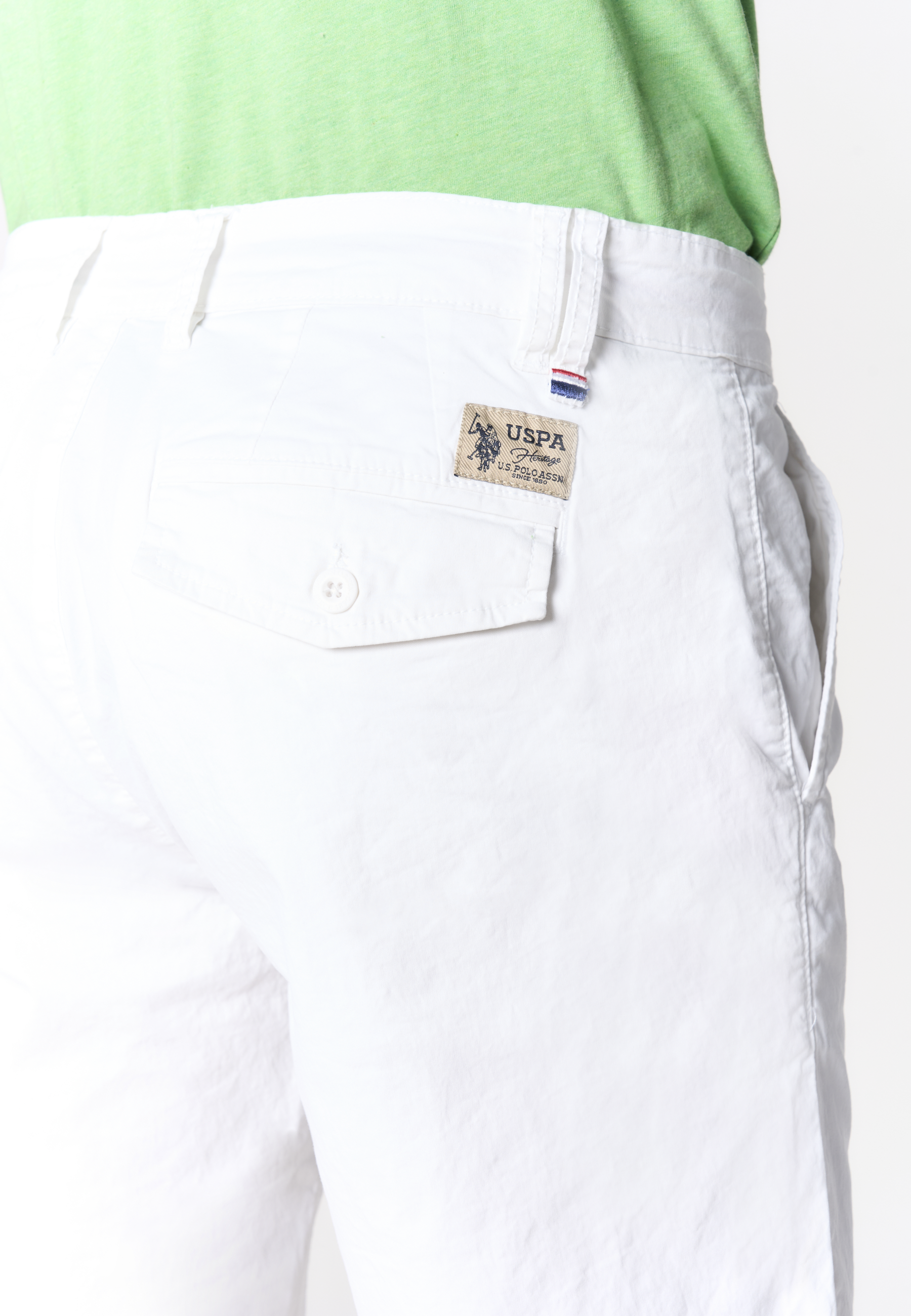 Pantalone corto chino da uomo in cotone stretch