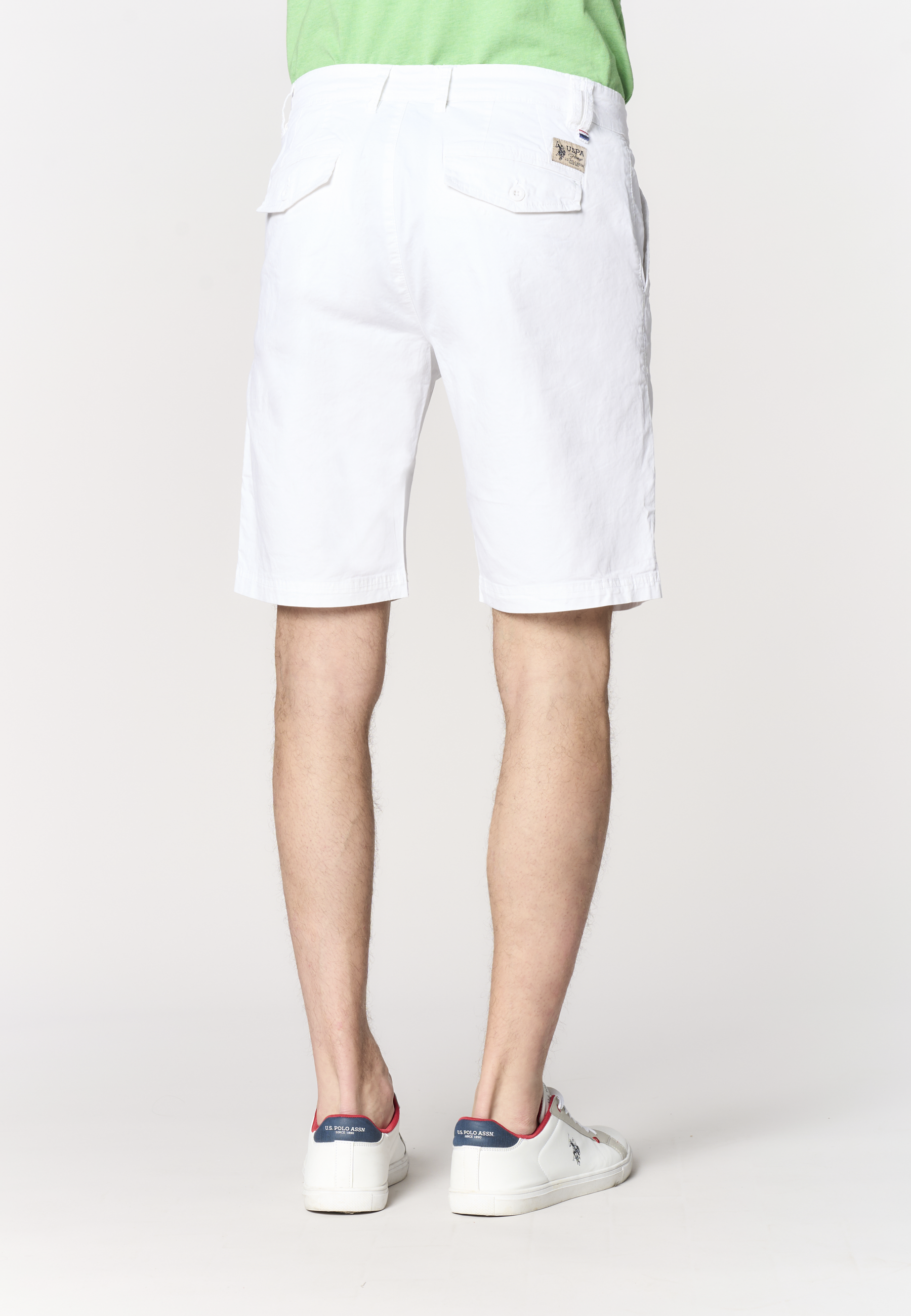 Pantalone corto chino da uomo in cotone stretch