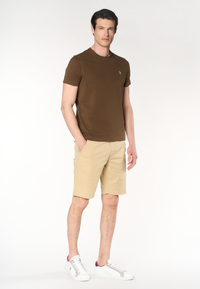 Pantalone corto chino da uomo in cotone stretch