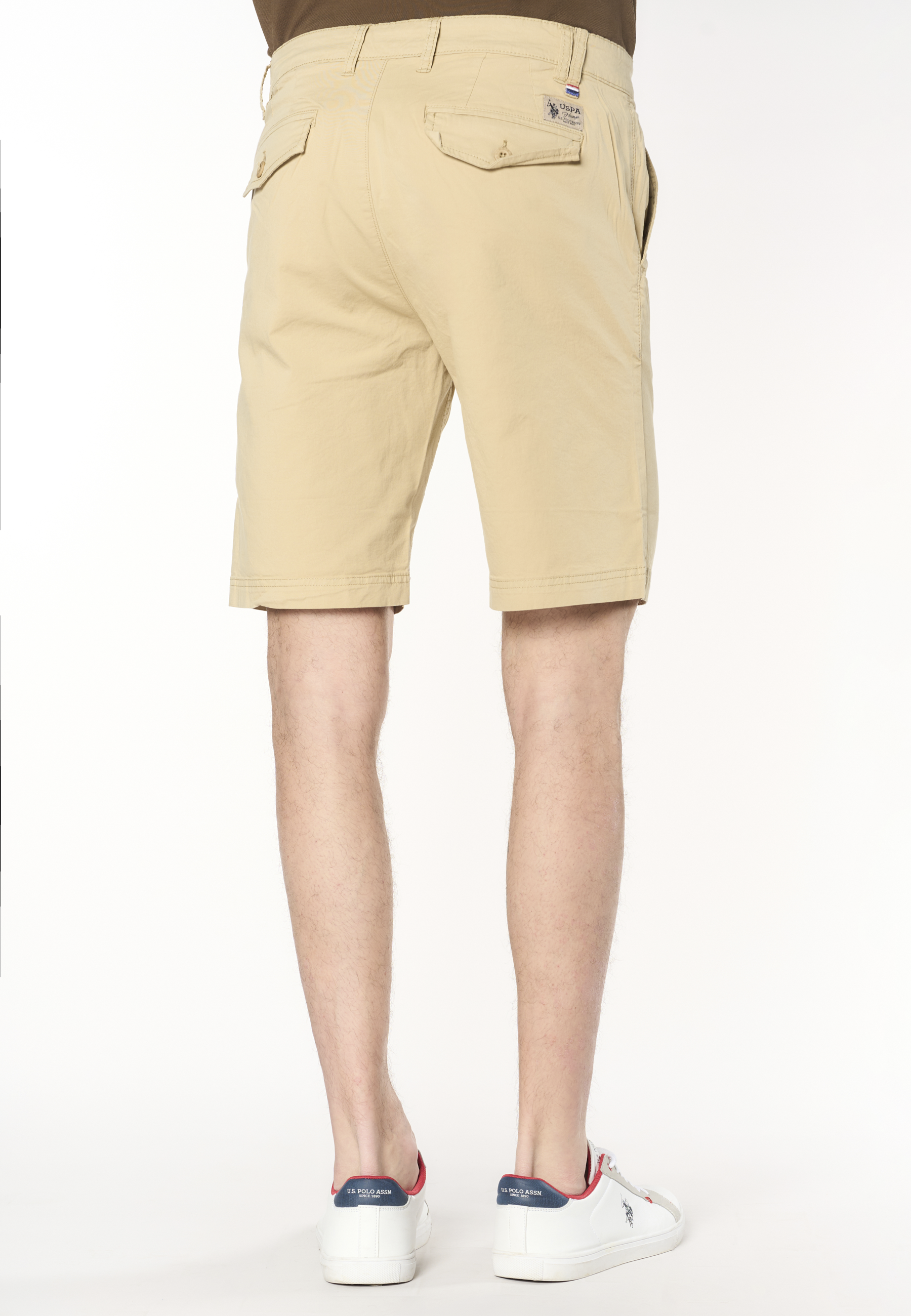 Pantalone corto chino da uomo in cotone stretch
