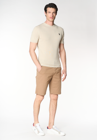 Pantalone corto chino da uomo in cotone stretch