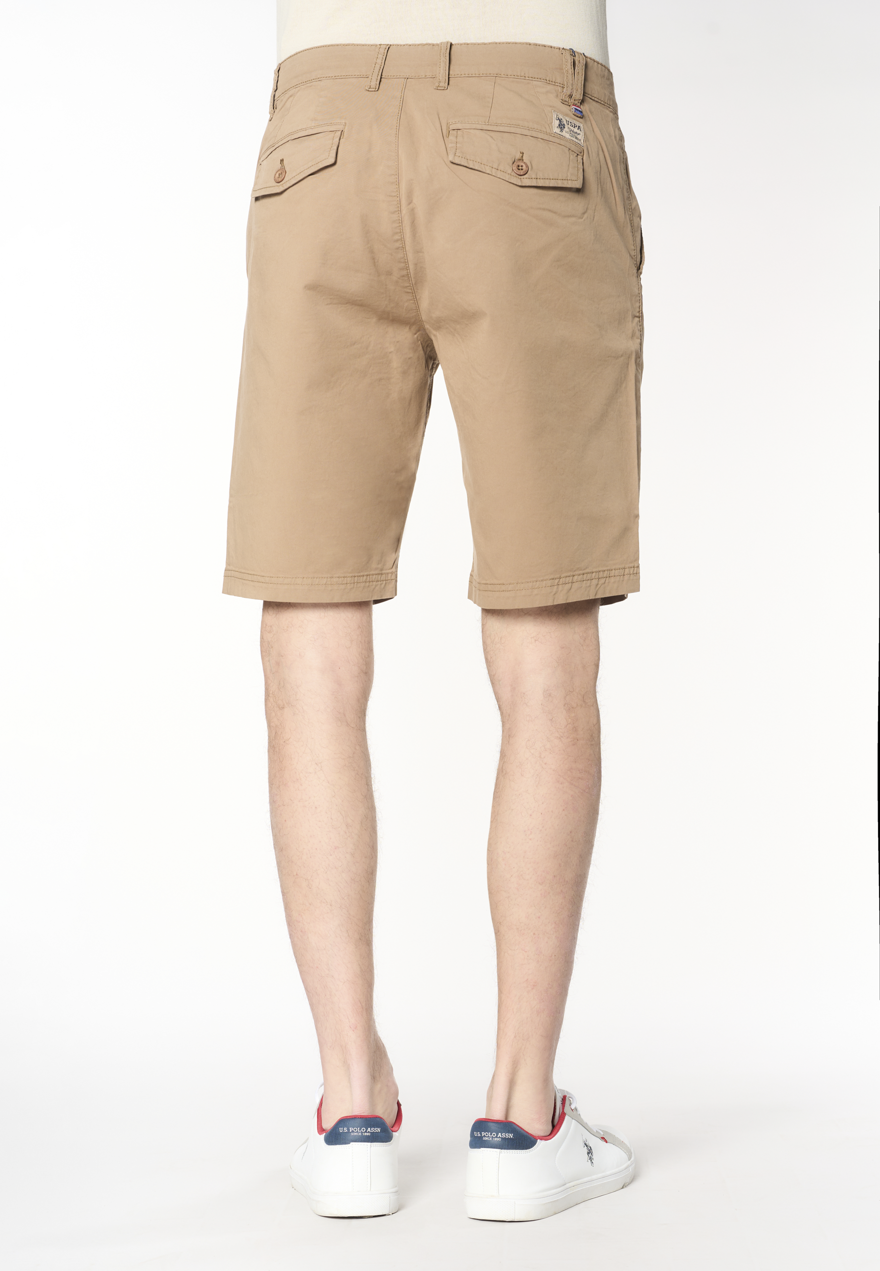 Pantalone corto chino da uomo in cotone stretch