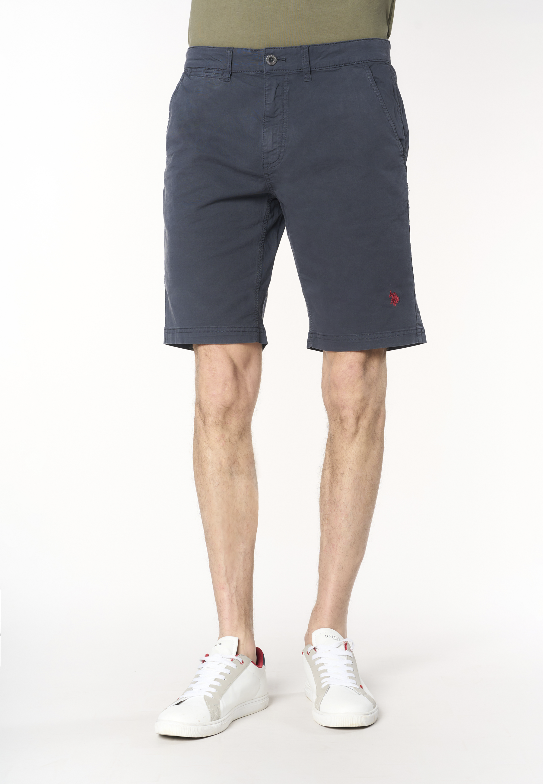 Pantalone corto chino da uomo in cotone stretch