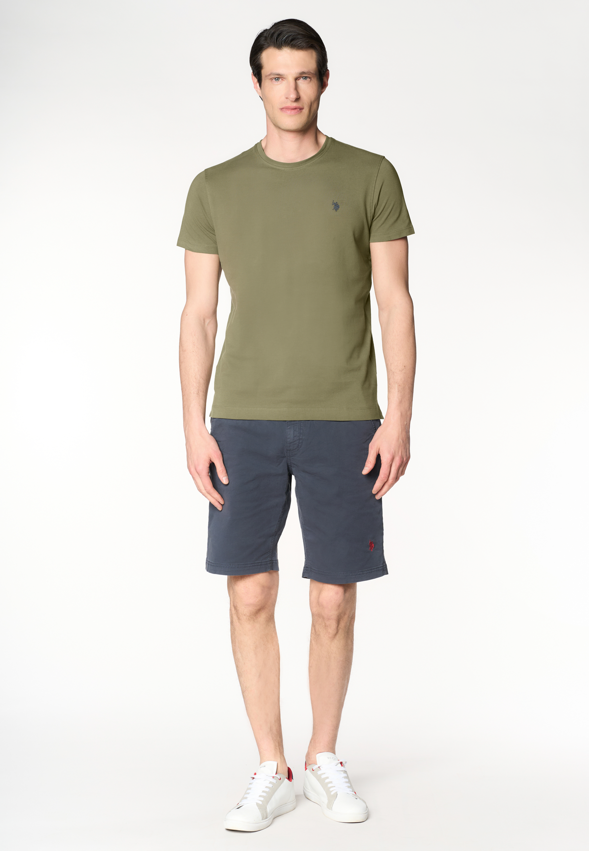 Pantalone corto chino da uomo in cotone stretch