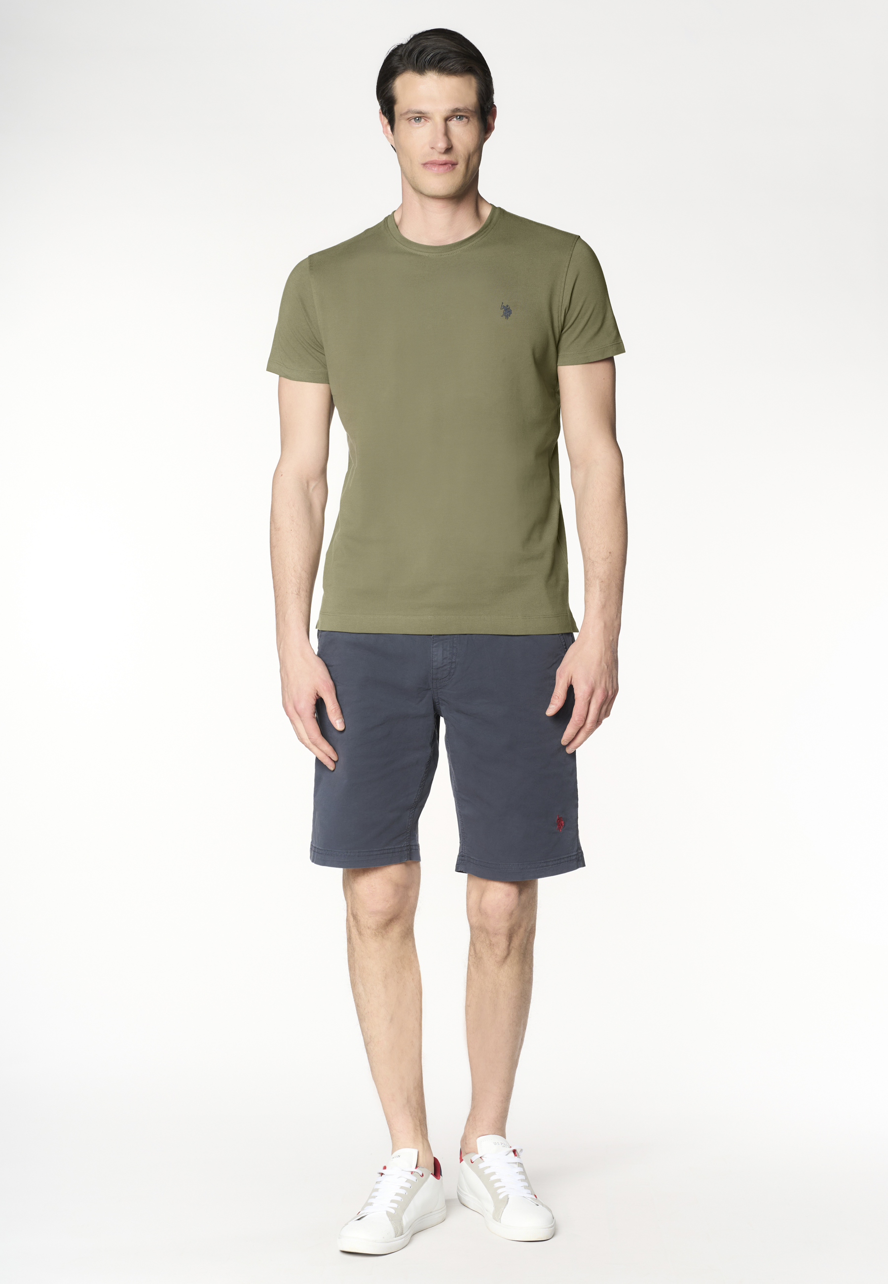 Pantalone corto chino da uomo in cotone stretch