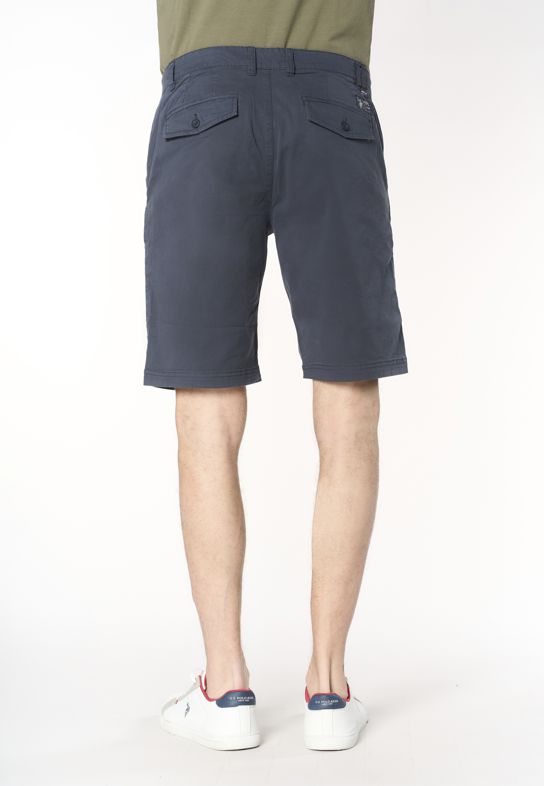 Pantalone corto chino da uomo in cotone stretch
