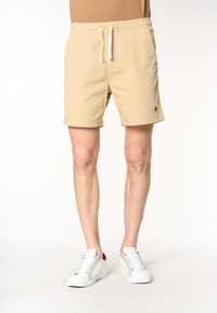 Pantalone corto da uomo in cotone stretch con coulisse
