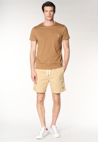 Pantalone corto da uomo in cotone stretch con coulisse