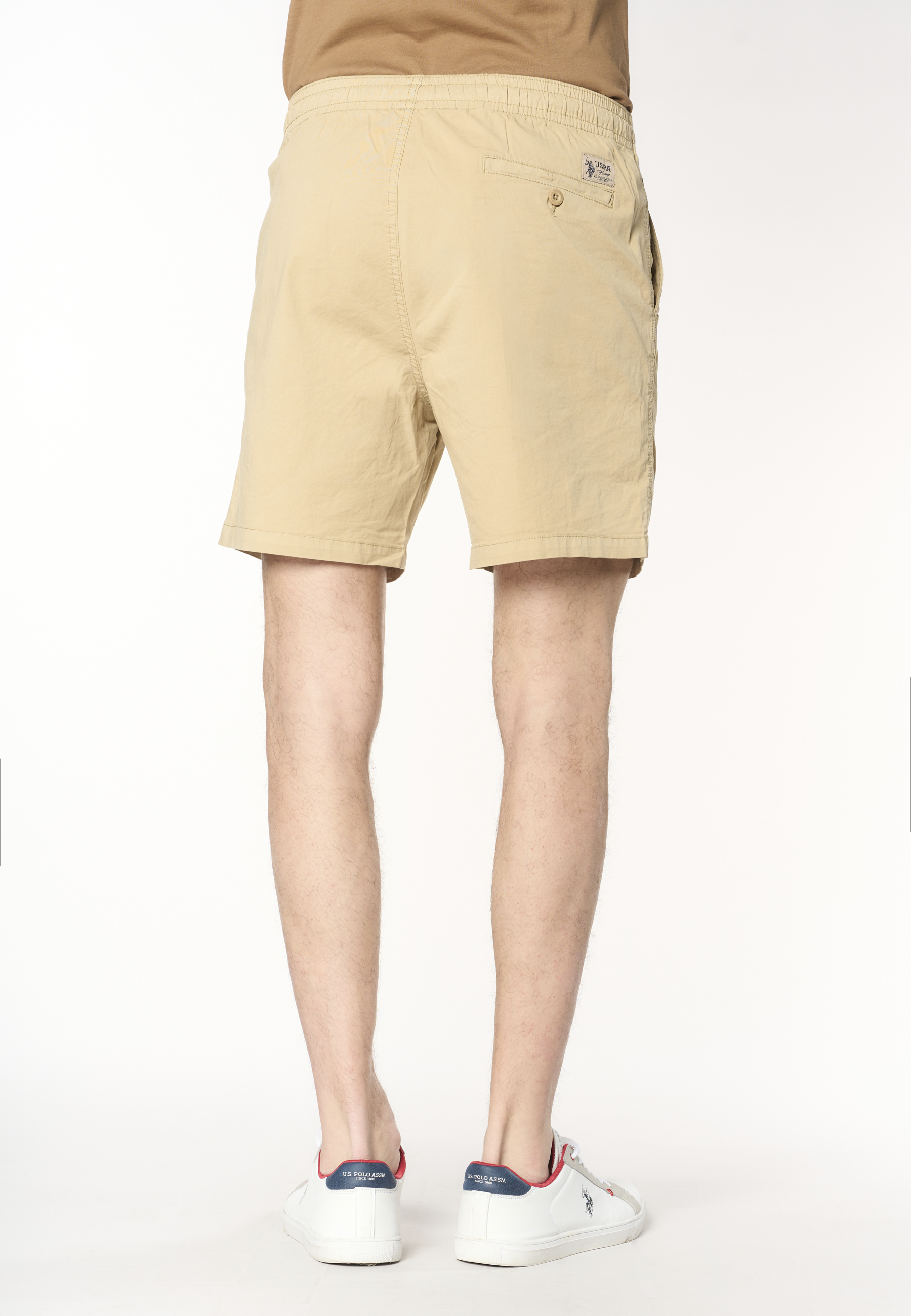 Pantalone corto da uomo in cotone stretch con coulisse