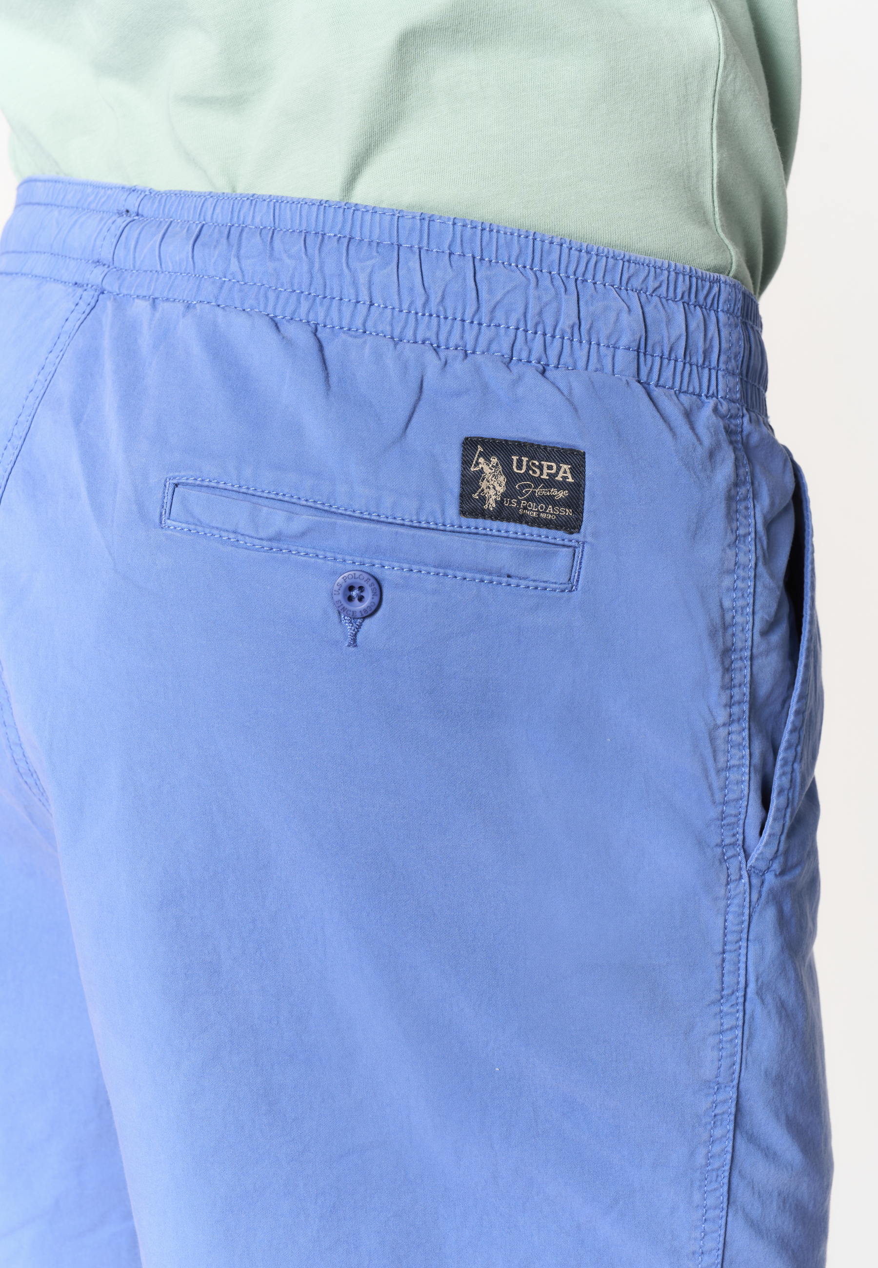 Pantalone corto da uomo in cotone stretch con coulisse