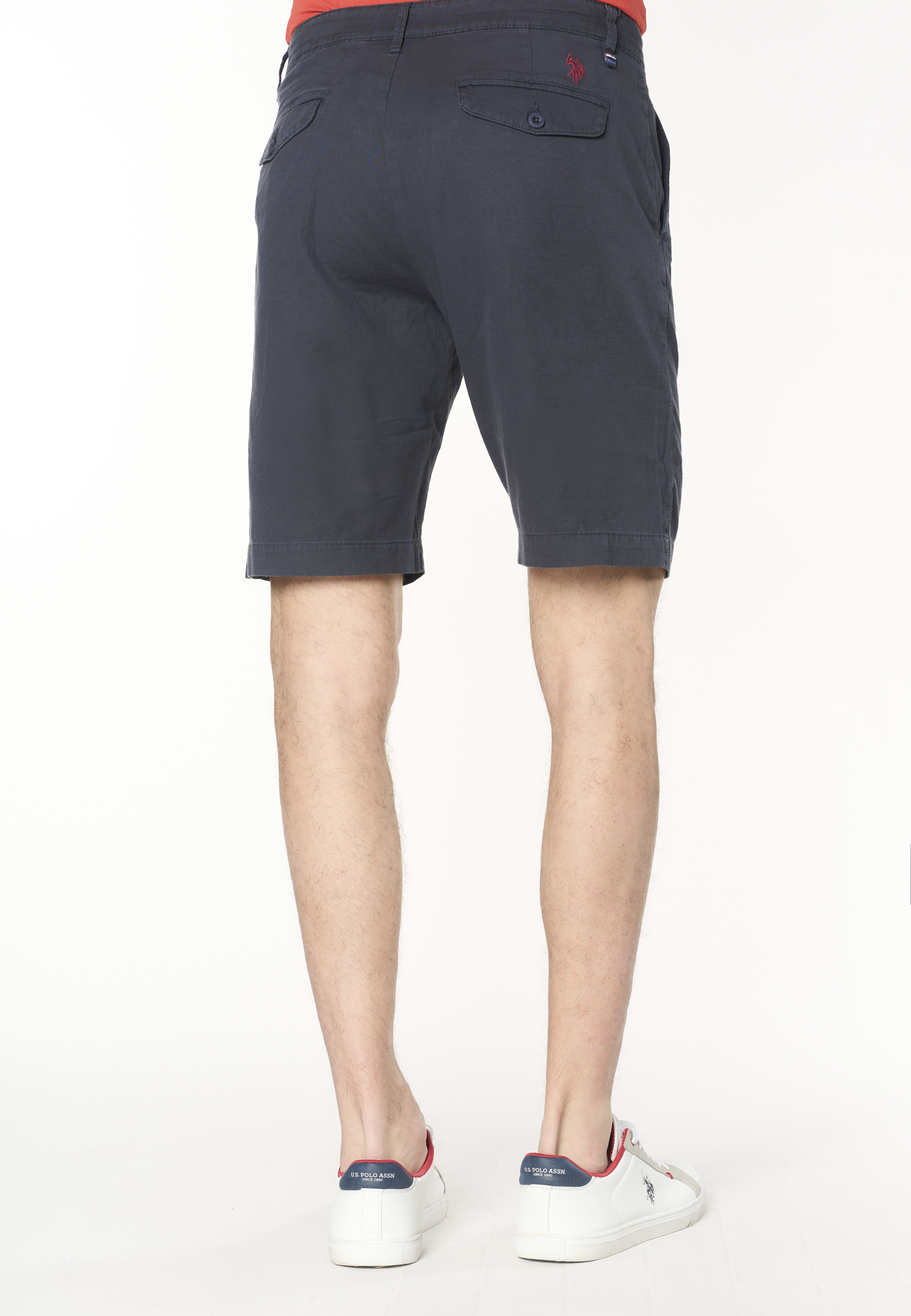 Pantalone corto da uomo in misto cotone e lino