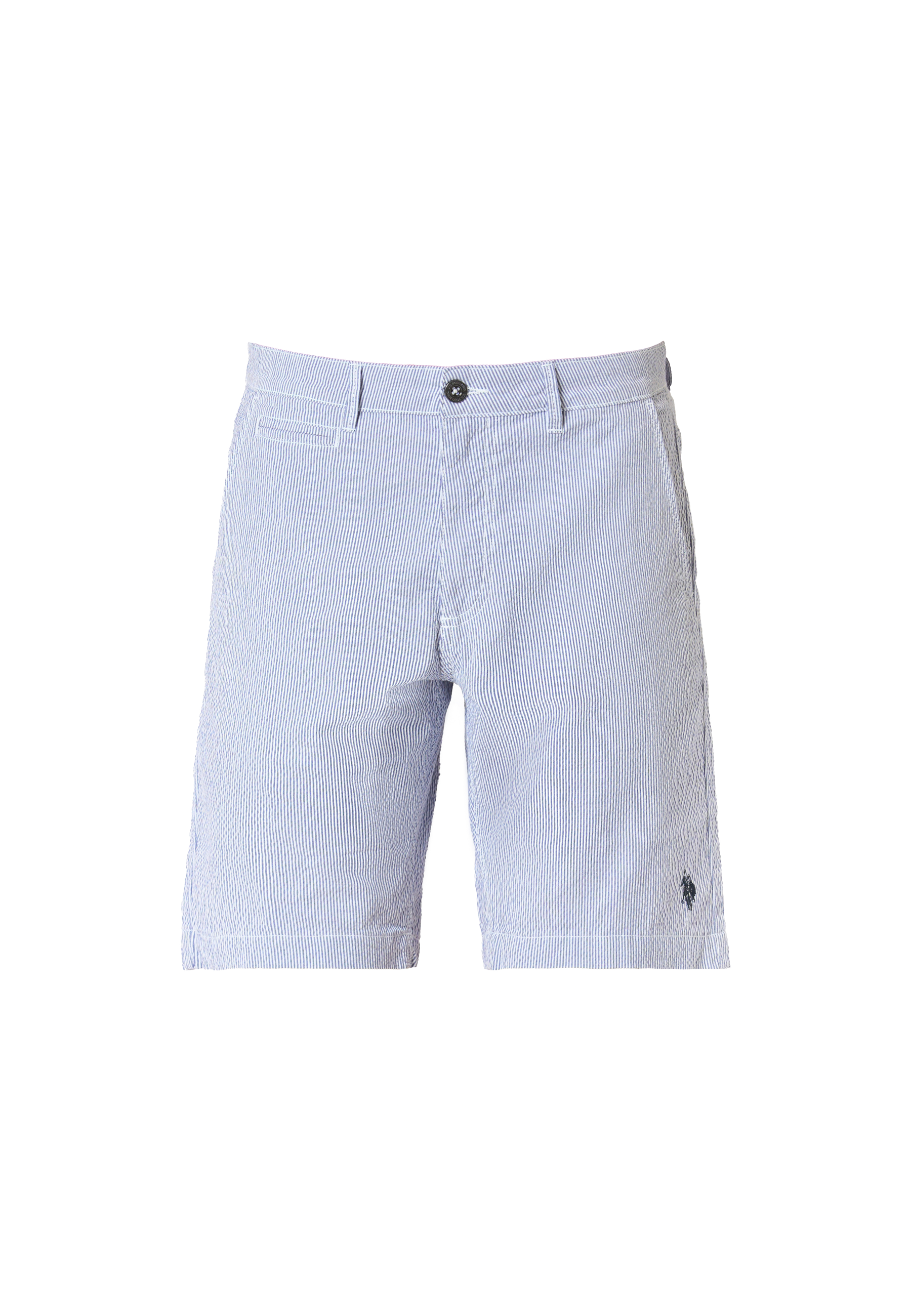 Pantalone corto chino da uomo in cotone rigato