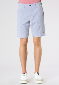 Pantalone corto chino da uomo in cotone rigato