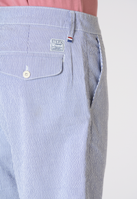 Pantalone corto chino da uomo in cotone rigato