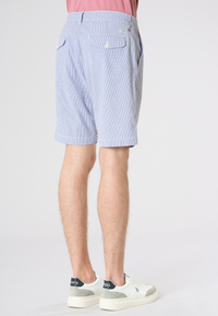 Pantalone corto chino da uomo in cotone rigato