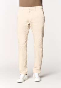Pantalone chino da uomo in cotone stretch overdyed
