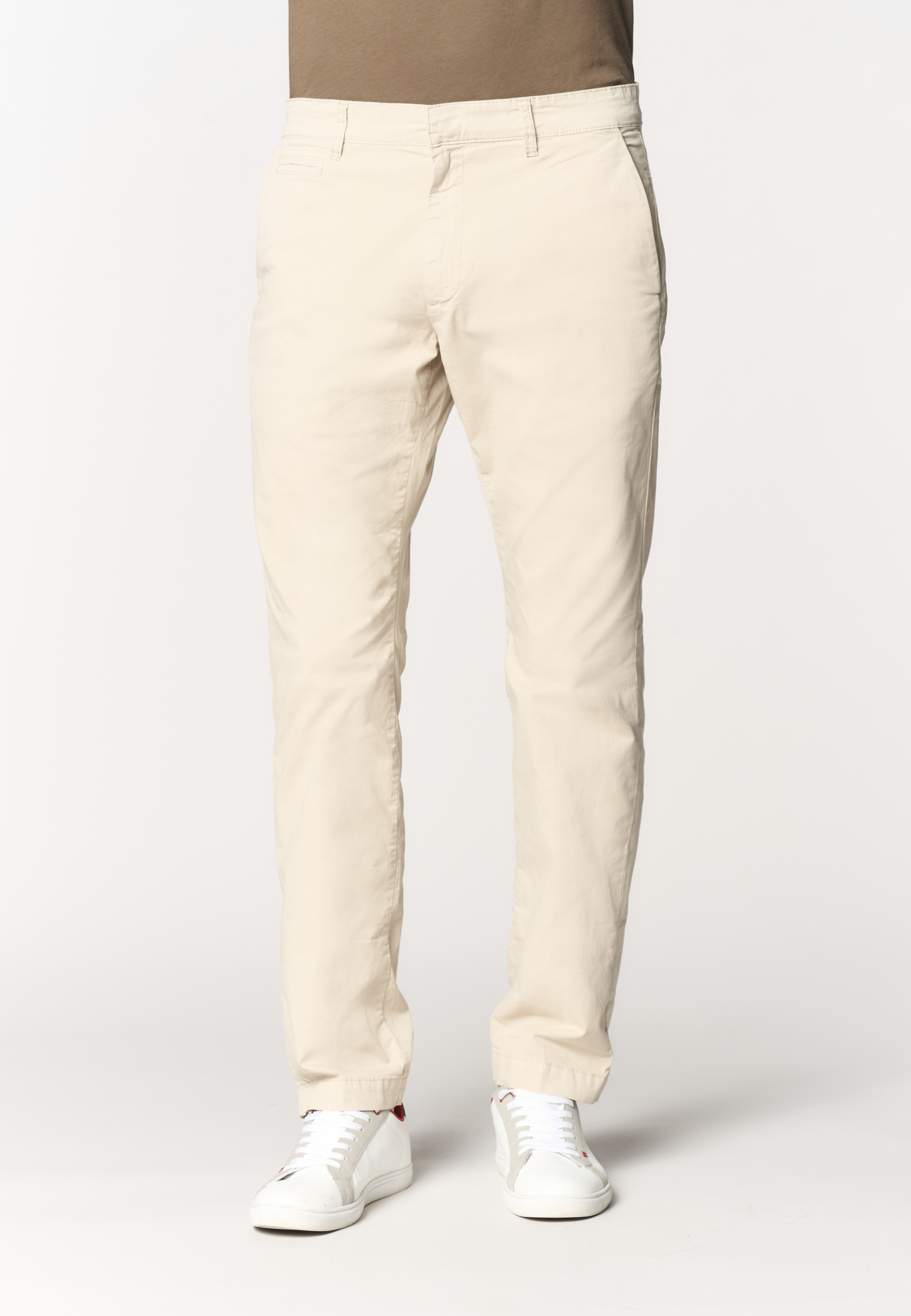 Pantalone chino da uomo in cotone stretch overdyed