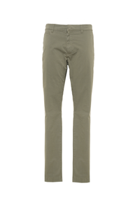 Pantalone chino da uomo in cotone stretch overdyed
