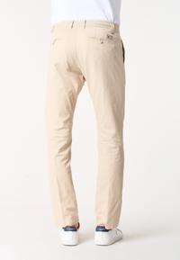 Pantalone chino slim fit da uomo in misto cotone e lino