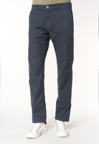 Pantalone chino slim fit da uomo in misto cotone e lino