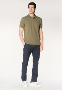 Pantalone chino slim fit da uomo in misto cotone e lino