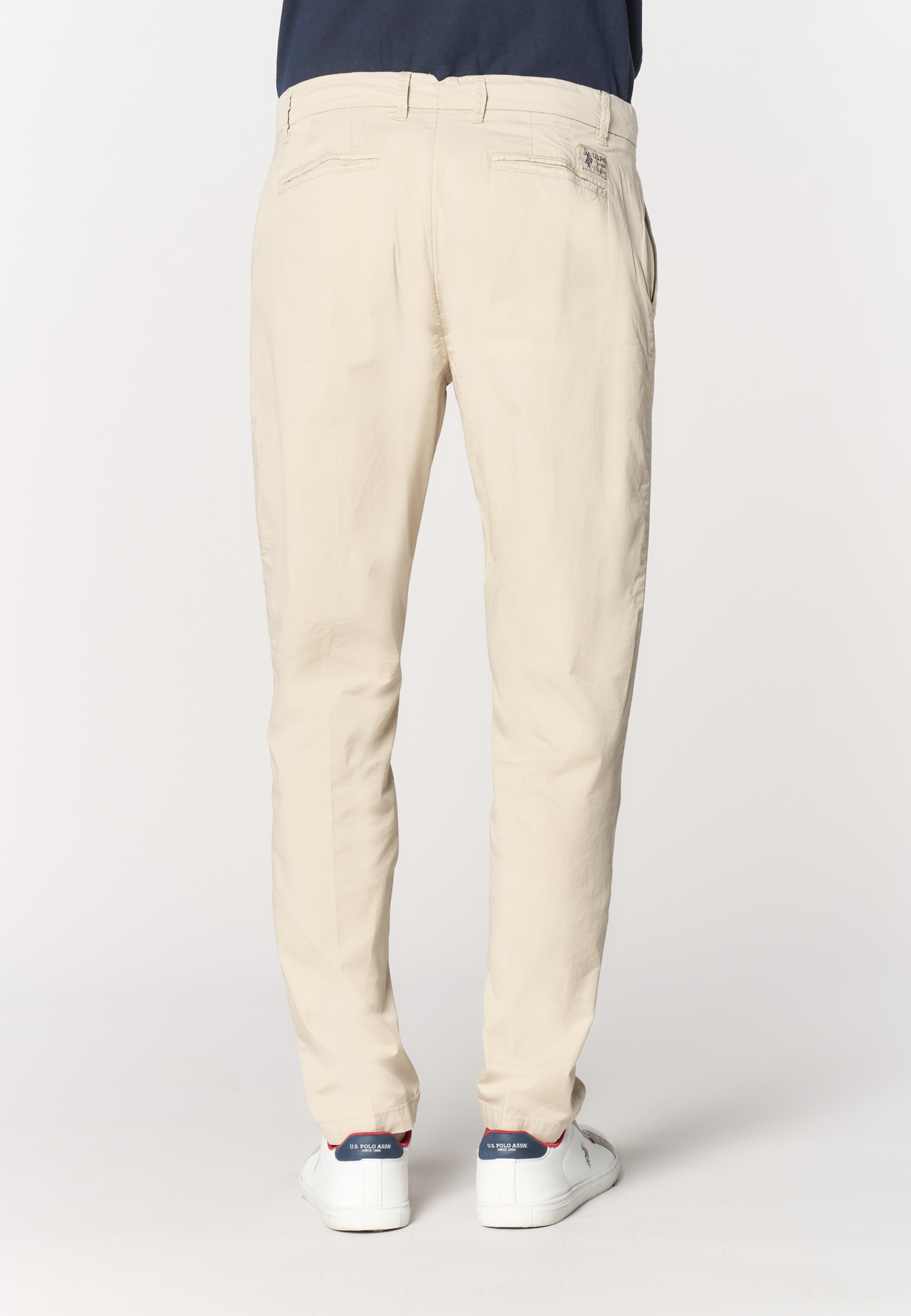 Pantalone da uomo in cotone stretch con carrot fit