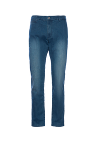 Pantalone denim regular fit con tasche a filetto