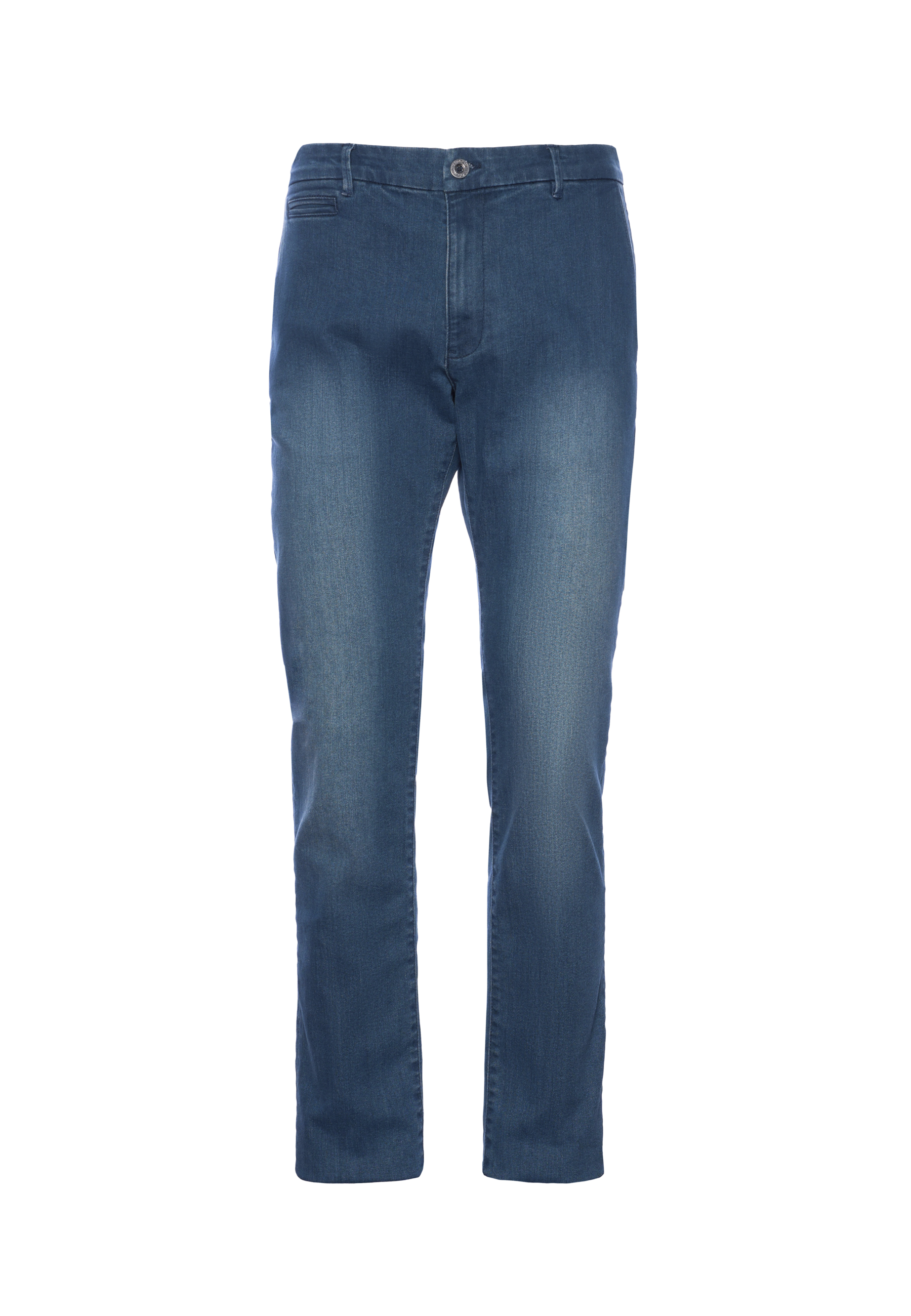 Pantalone denim regular fit con tasche a filetto