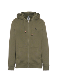 Felpa da uomo in cotone con chiusura full zip e cappuccio