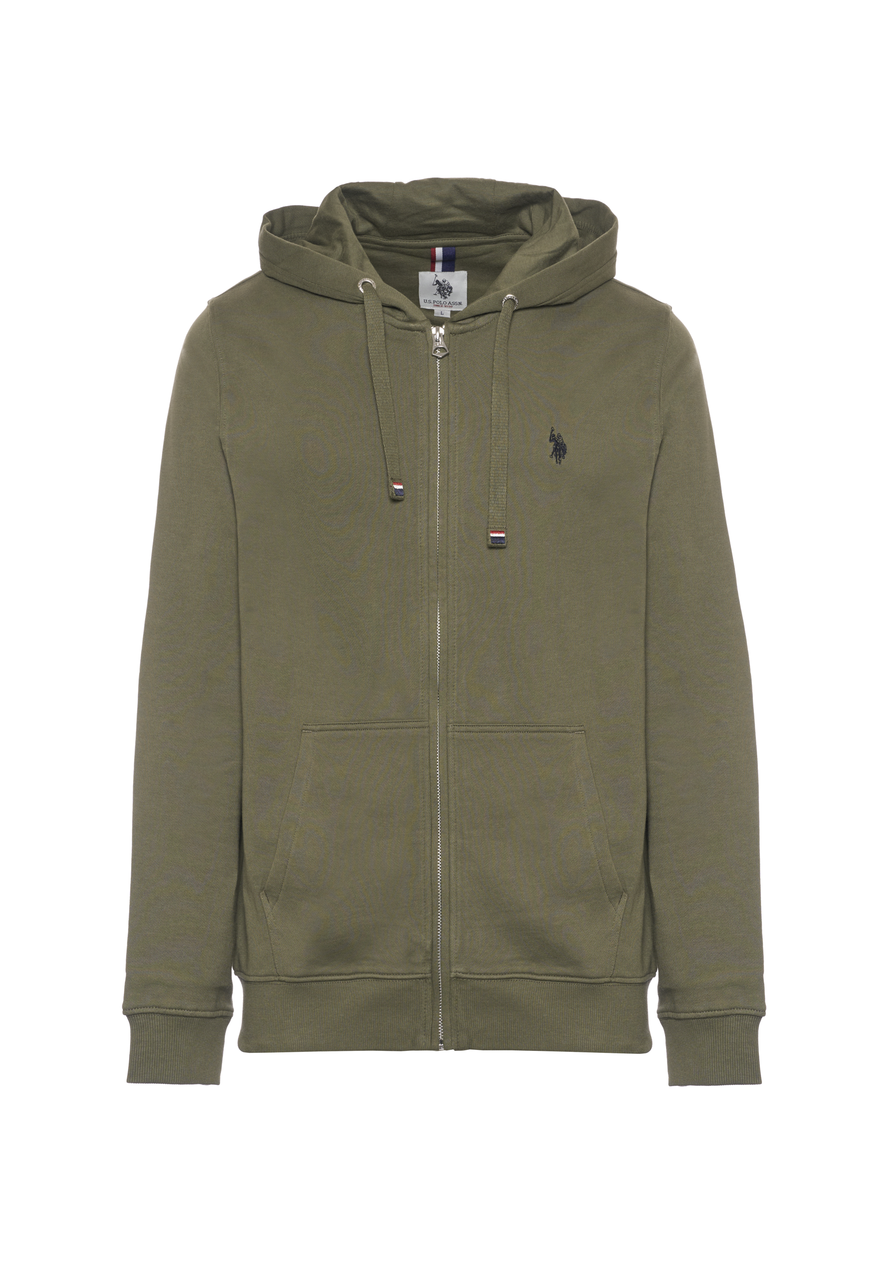 Felpa da uomo in cotone con chiusura full zip e cappuccio