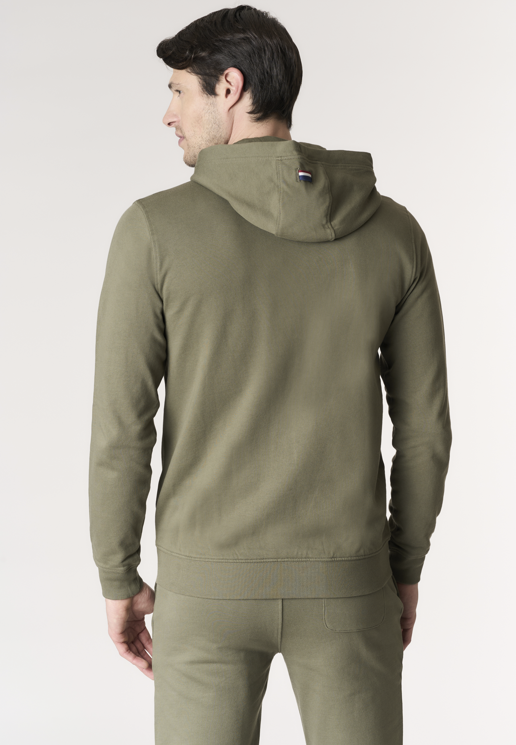 Felpa da uomo in cotone con chiusura full zip e cappuccio