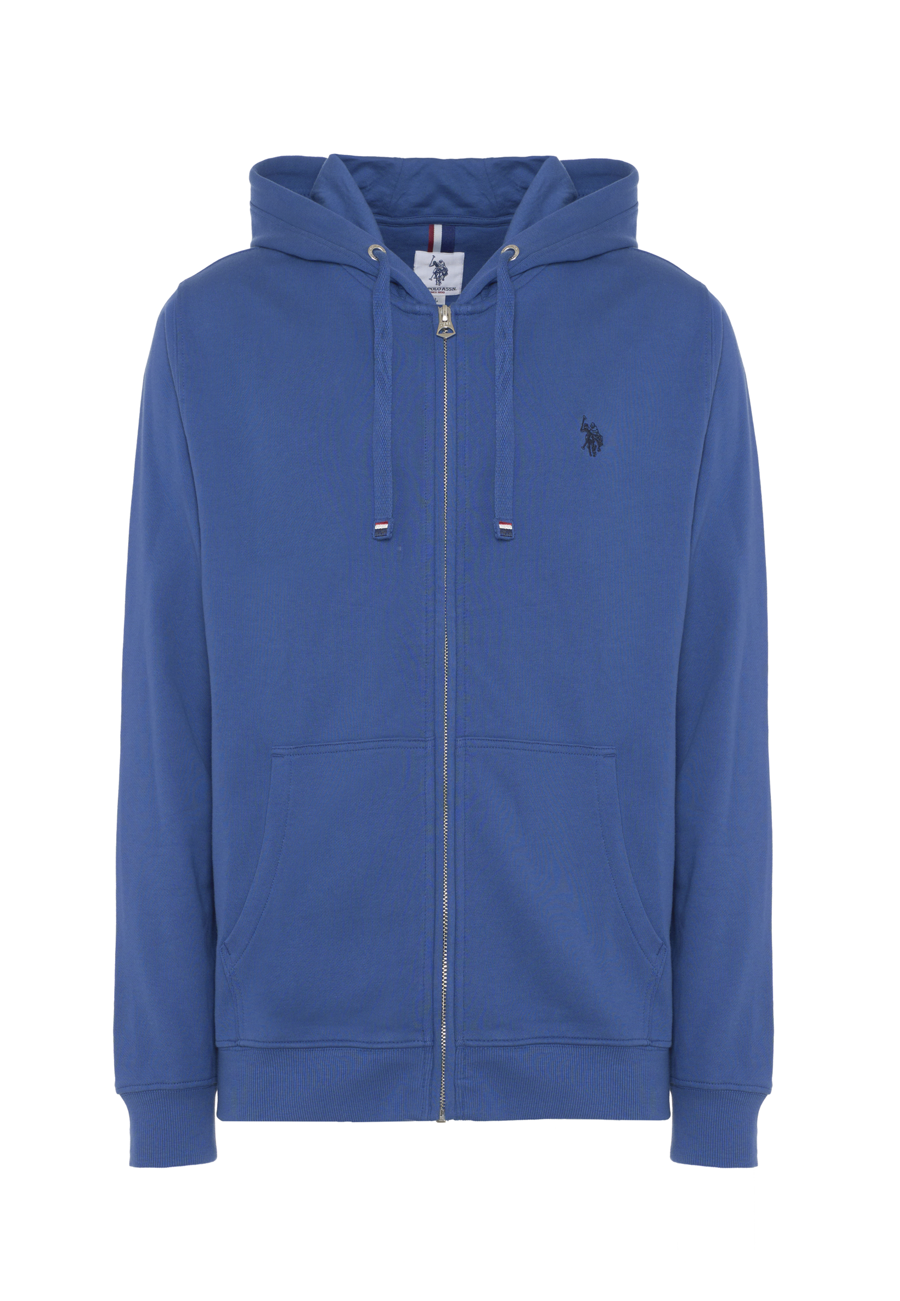 Felpa da uomo in cotone con chiusura full zip e cappuccio