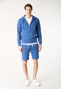 Felpa da uomo in cotone con chiusura full zip e cappuccio