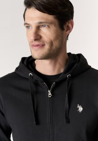 Felpa da uomo in cotone con chiusura full zip e cappuccio