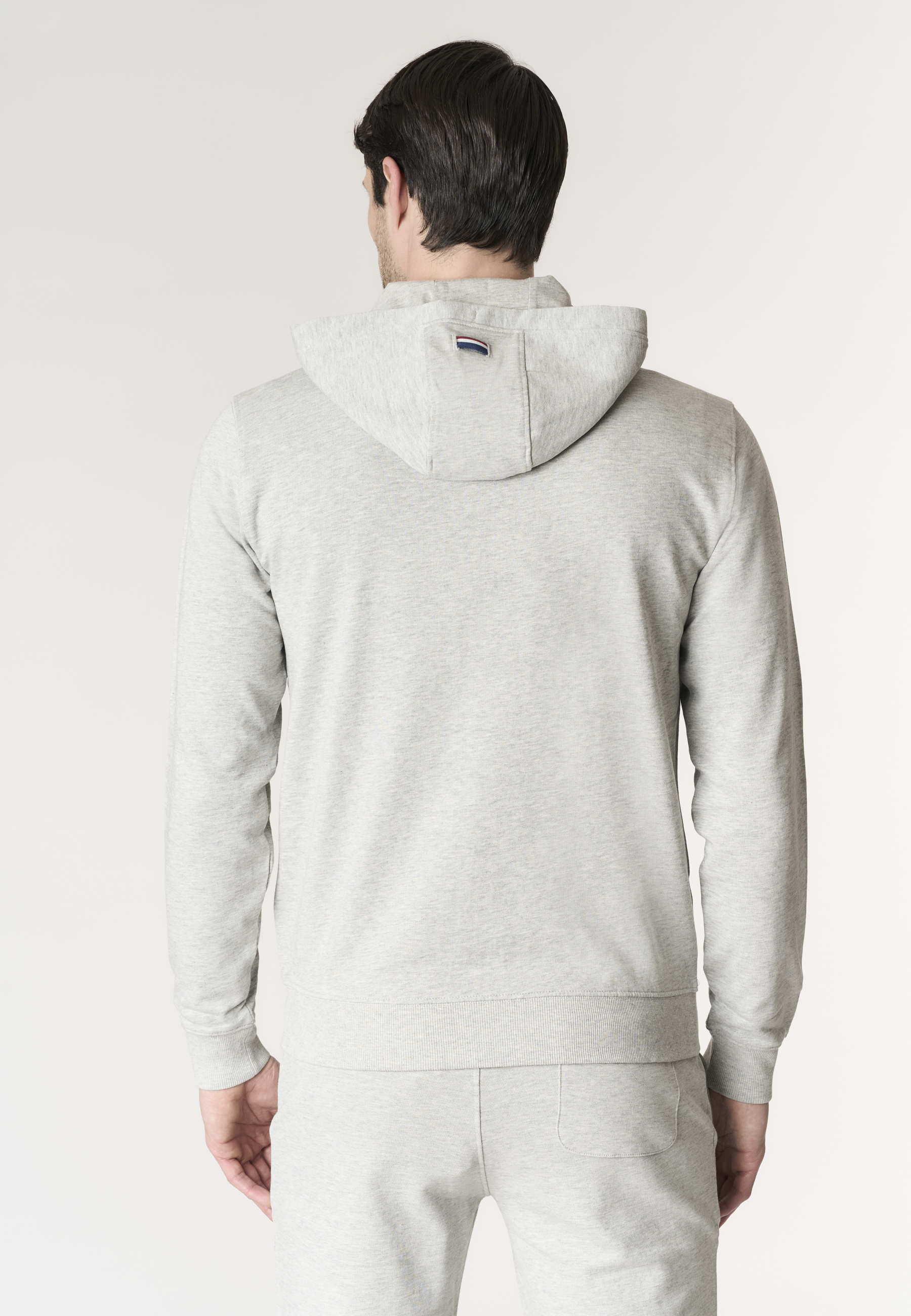 Felpa da uomo in cotone con chiusura full zip e cappuccio