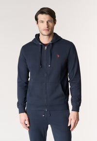 Felpa da uomo in cotone con chiusura full zip e cappuccio