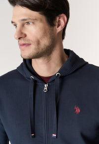 Felpa da uomo in cotone con chiusura full zip e cappuccio