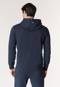 Felpa da uomo in cotone con chiusura full zip e cappuccio