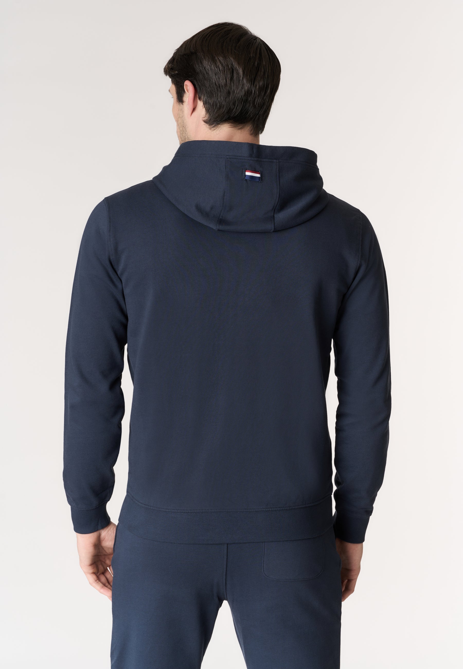 Felpa da uomo in cotone con chiusura full zip e cappuccio