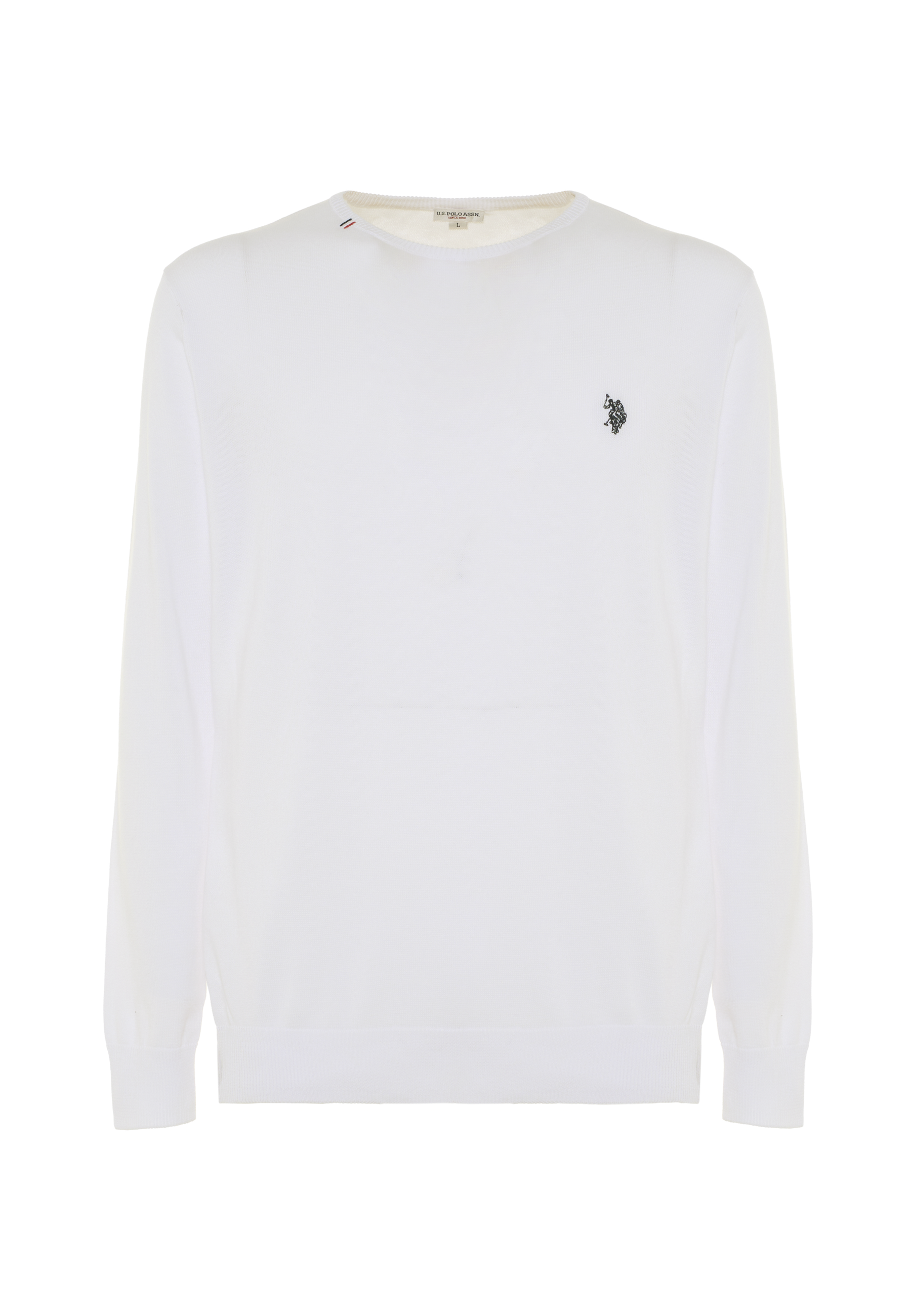 Maglia girocollo in cotone con logo ricamato